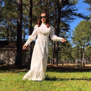 PRAIRIE DOES VICTORIAN FULL LENGTH DRESS